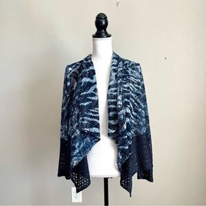 MONA LEAH | Blue Waterfall Lace Back Cardigan Sz S